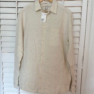 H&M Cream Casual Button Down Shirt NWT